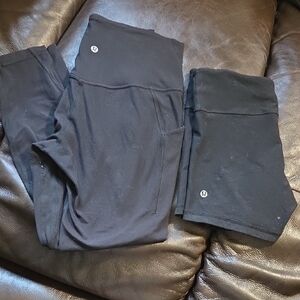 Lululemon Black Leggings And Shorts